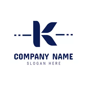 Letter Logo Cute Blue Letter K logo design