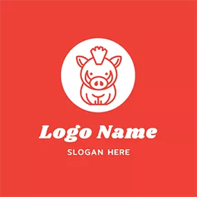 Boar Logo Cute Cartoon Boar Design logo design