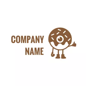 Macaron Logo Cute Cartoon Doughnut logo design