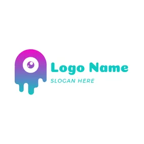 Slime Logo Cute Colorful Slime Monster logo design