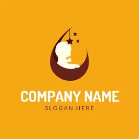 Children & Childcare Logo Cute Crib and Baby logo design