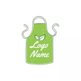 Food & Drink Logo Cute Green Apron Icon logo design
