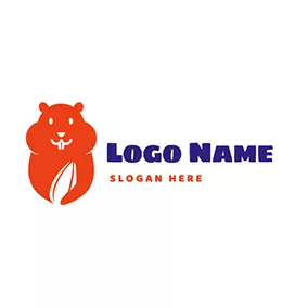 Hamster Logo Cute Hamster and Sunflower Seed logo design
