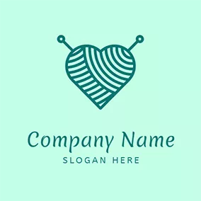 Handmade Logo Cute Heart Woolen Needle Handmade logo design