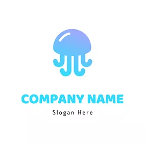 Jellyfish Logo Cute Mellow Gradient Jellyfish logo design