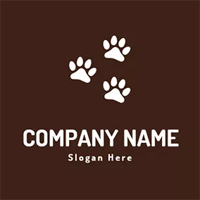 爪子 Logo Cute Paw and Dog Walking logo design
