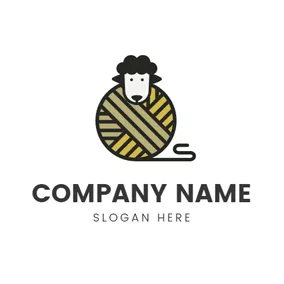 Sheep Logo Cute Sheep Head and Clew logo design