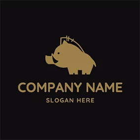 Boar Logo Cute Simple Wild Boar logo design
