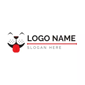 Emblem Logo Cute Smile Dog Face logo design
