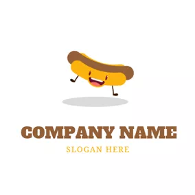 Sushi Logo Cute Yellow Hot Dog logo design