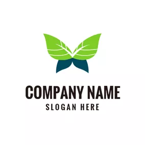 Environment & Green Logo Dark Blue and Green Leaf logo design