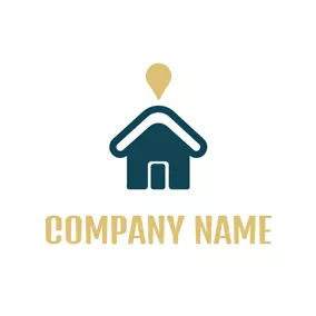 Construction Logo Dark Blue Cottage logo design