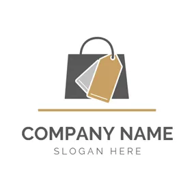 Ecommerce Logo Dark Brown Handbag and Label logo design