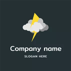 Bolt Logo Dark Cloud and Lightning Bolt logo design