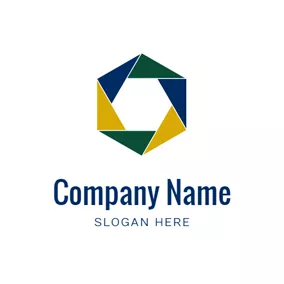 多邊形 Logo Dark Color Polygon Icon logo design