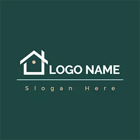 Shelter Logo Dark Green and White House logo design
