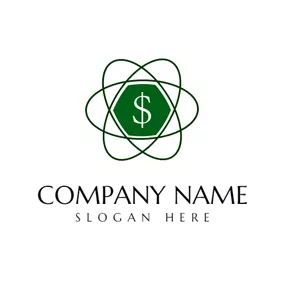 Finance & Insurance Logo Dark Green Ring and White Dollar logo design