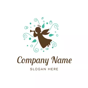 Angel Logo Decoration and Cute Angel logo design