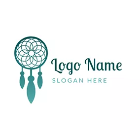 Dreamcatcher Logo Decoration and Green Dreamcatcher logo design