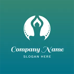 Yoga Logo Decoration Circle and Yoga Woman logo design