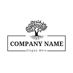 Nature Logo Decoration Rectangle and Nature Tree logo design