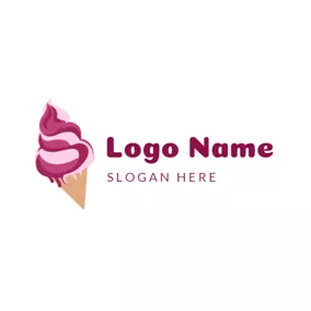 Summer Logo Delicious Purple Ice Cream logo design