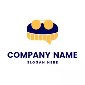 Yellow Logo Dialog Box and Yellow Glasses logo design