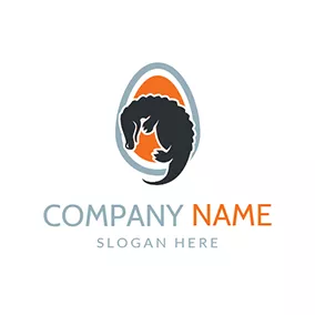 Dinosaur Logo Dinosaur Egg and Black Dinosaur logo design