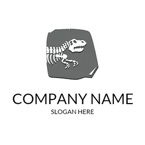 Dinosaur Logo Dinosaur Fossil and Stone Tablet logo design
