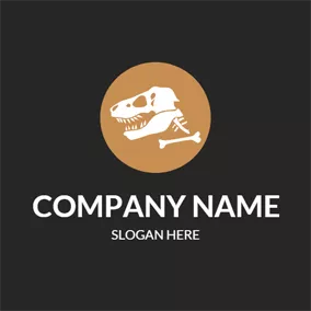 Museum Logo Dinosaur Head Bone logo design