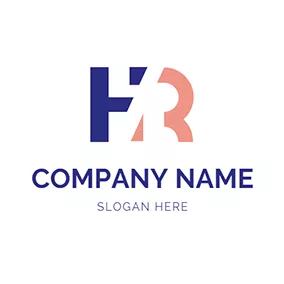 Hr Logo Division Abstract Letter H R logo design