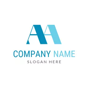 Letter Logo Double Blue Letter A logo design