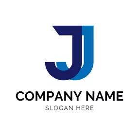 Letter Logo Double Blue Letter J logo design