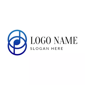 Music Logo Double Blue Note logo design