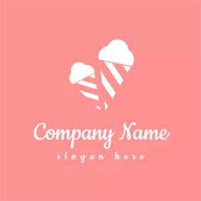 Summer Logo Double White and Pink Ice Cream logo design