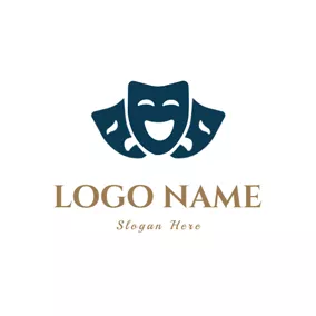 Theatre Logo Drama Comedy Acting Masks logo design