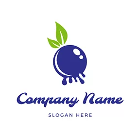 Berry Logo Drooly Blueberry logo design
