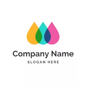 Art - Drop Shape  & Colorful Paint logo design