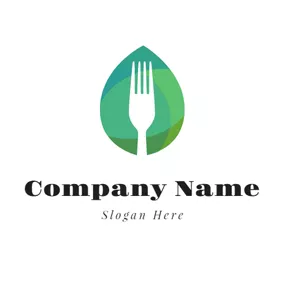 Agriculture Logo Drop Shape and Fork logo design