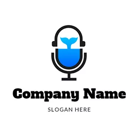 麦克风 Logo Earphone Bud and Microphone logo design