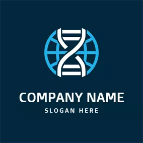 DNA Logo Earth and Dna Structure logo design