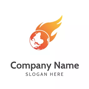 Environment & Green Logo Earth Fire Global Warming logo design