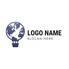 Balloon Logo Earth Pattern Balloon logo design