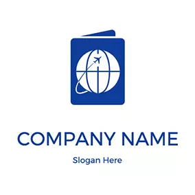 Passport Logo Earth Plane Passport logo design