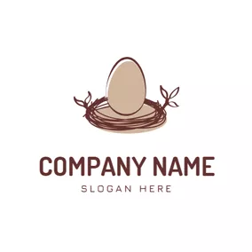Bird Nest Logo Egg and Bird Nest logo design