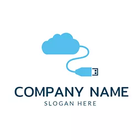 USB Logo Electron Cloud and Use Cable Icon logo design