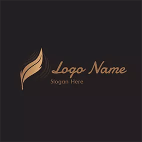 Poetry Logo Elegant Feather and Poetry logo design
