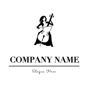 Cello Logo Elegant Performer Cello Design logo design
