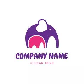 Children & Childcare Logo Elephant Mom and Baby logo design
