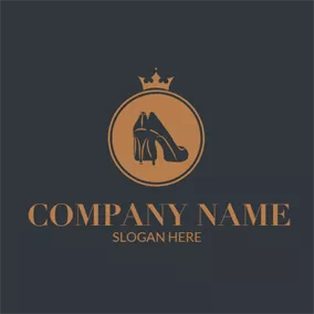 靴のロゴ Encircled Black High Heeled Shoes logo design